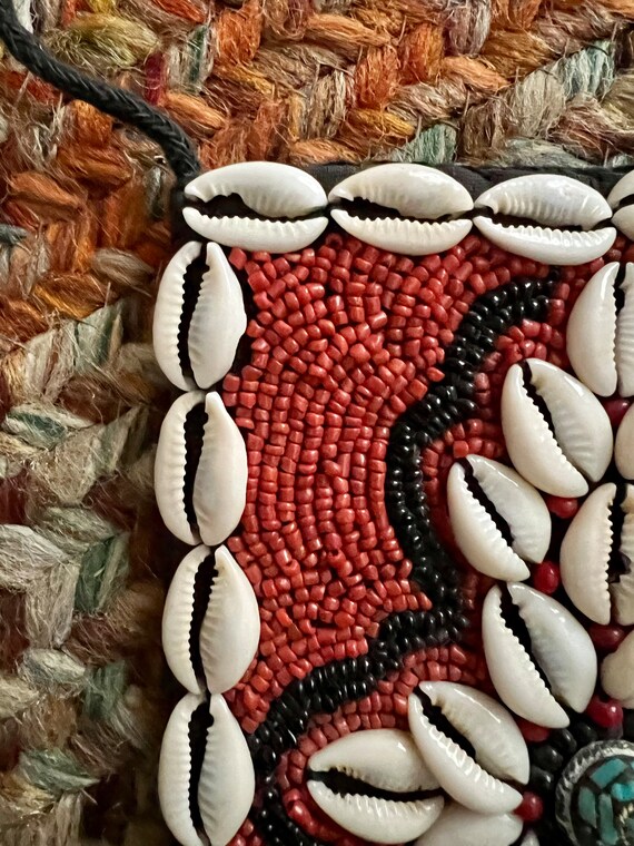 Hippie boho 1990’s made in India puka shells, beadwor… Gem