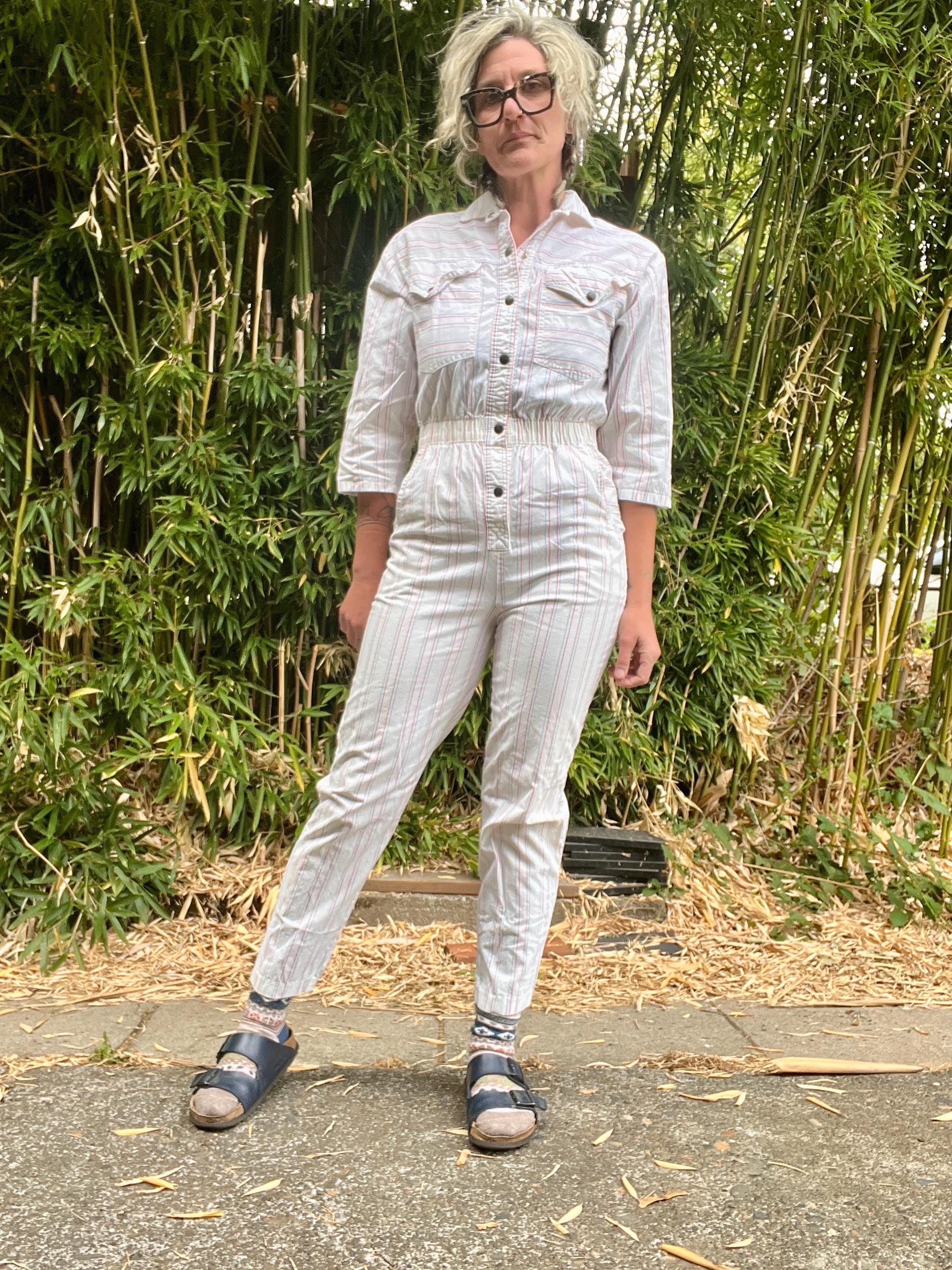 Dreams 1980's/90's Vintage Pinstripe Women's Jumpsuit Size Small