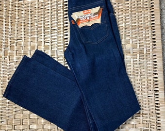 Rad 1970’s Levi Deadstock Saddleman man bootcut dark denim  jeans mens or women’s  size 29w