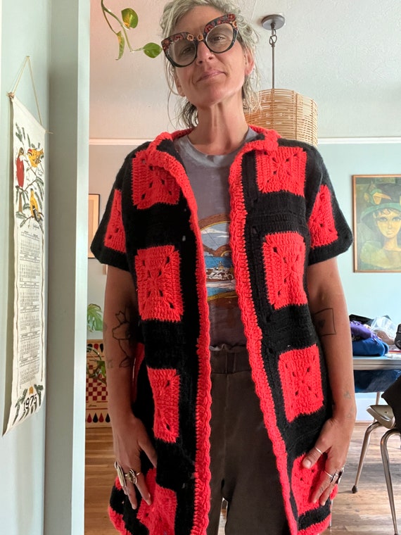 1970’s/80’s vintage upcycled patchwork granny squ… - image 5