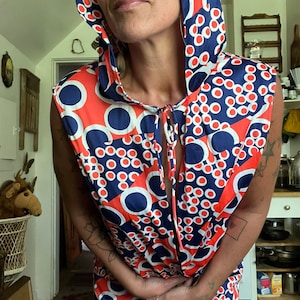 Jantzen 1960’s vintage AMAZING hooded swim suit cover up duster  womens size large