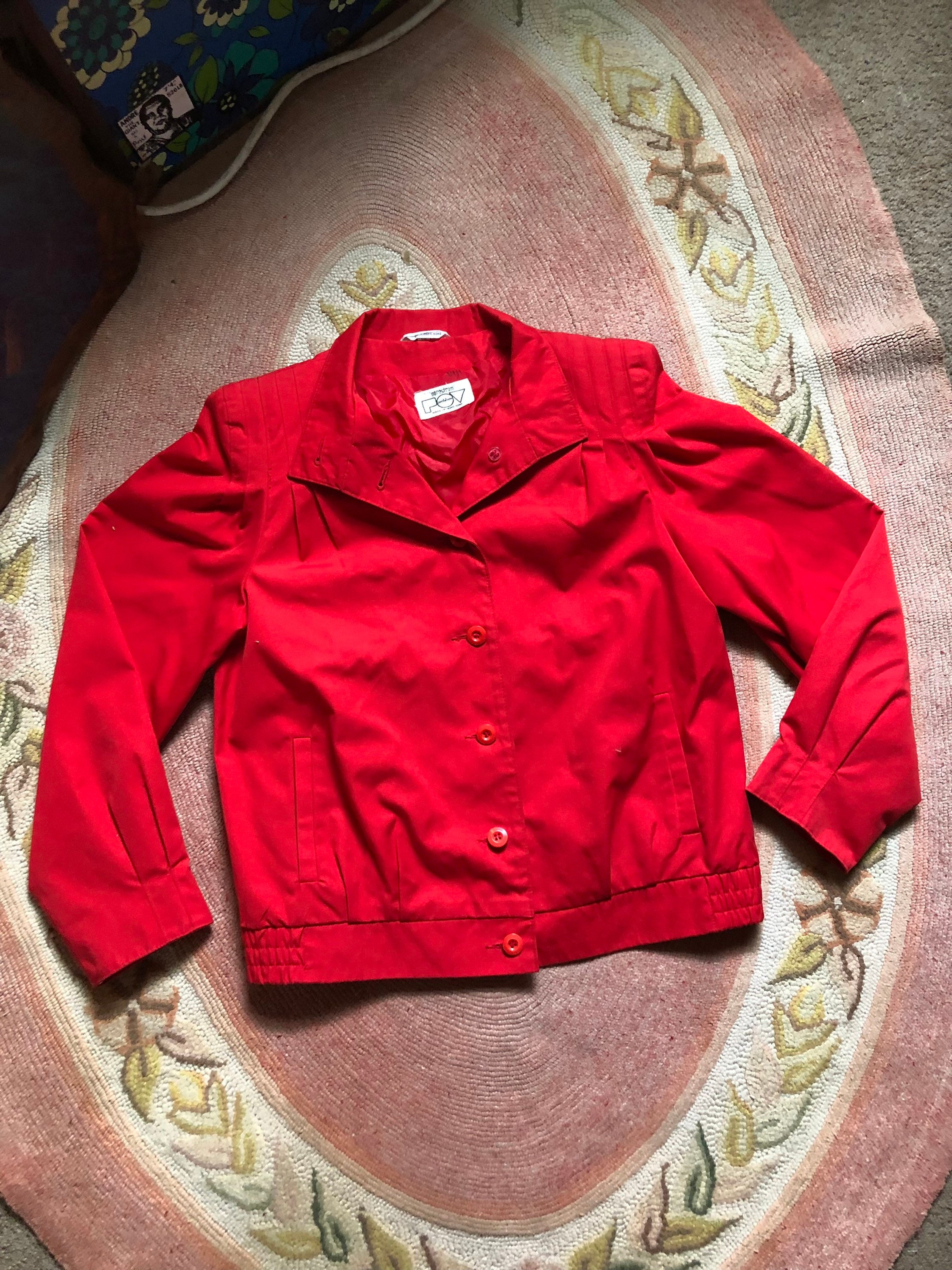 80s Red Jacket - Etsy