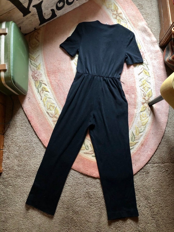 Rad 1980’s vintage black jumpsuit women’s size sm… - image 10