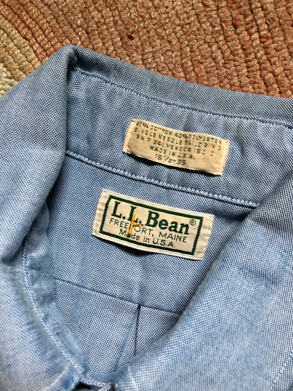 LL Bean vintage 1980’d chambray button up mens or… - image 5