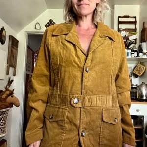 Veste sportswear vintage des années 1970 en velours côtelé Pacific Trail pour homme ou femme, grande taille