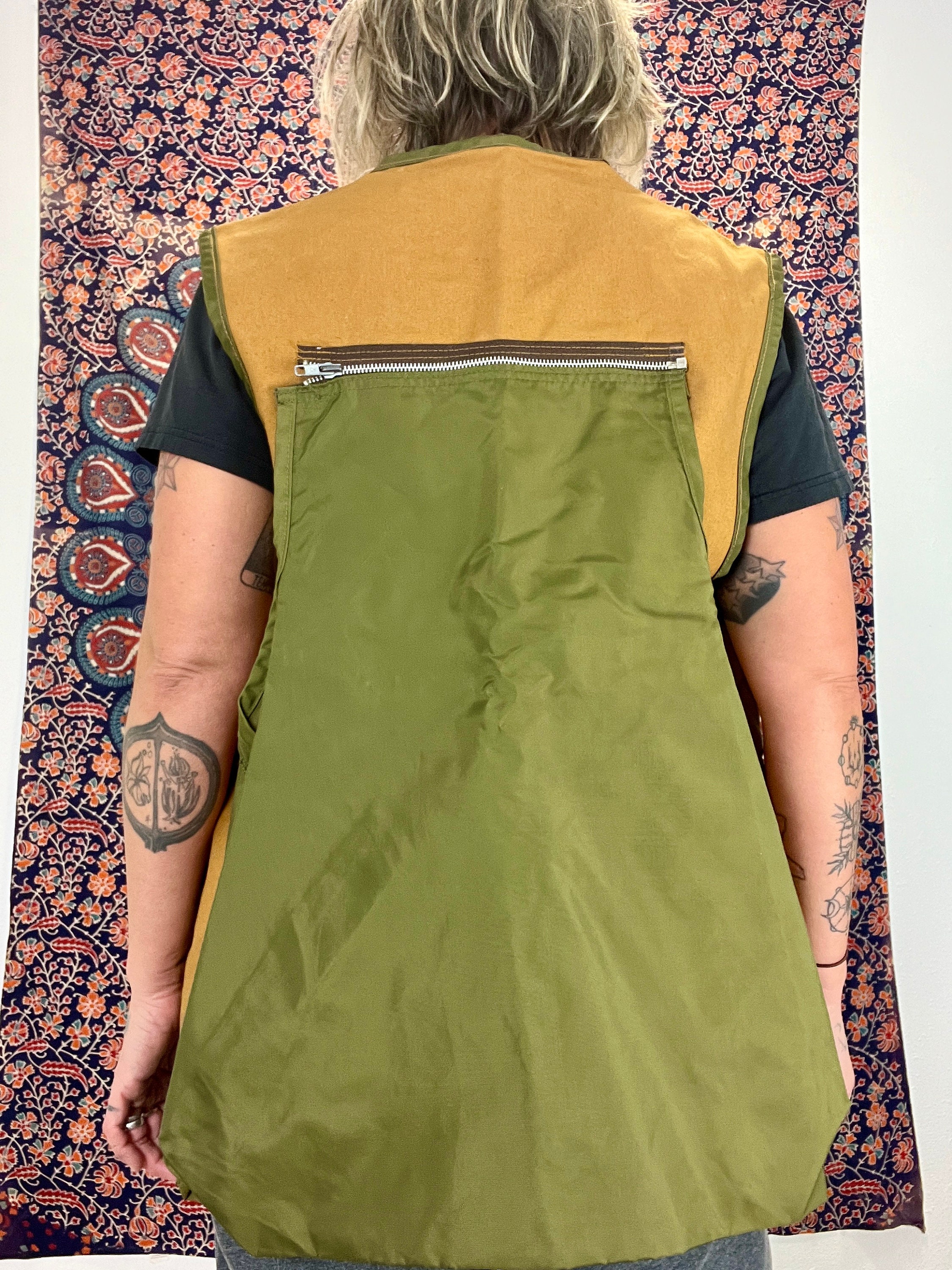 Vintage Saftbak Duck Hunting Canvas/cotton Zip up Vest Mens Vintage Saftbak Duck Hunting Canvas/cotton Zip up Vest Mens