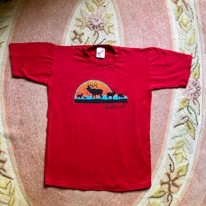 1980er vintage Badlands Moose Tshirt Jugendgröße Large Damengröße Small