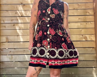 Cascais of California 1990’s vintage floral tank dress women’s size medium