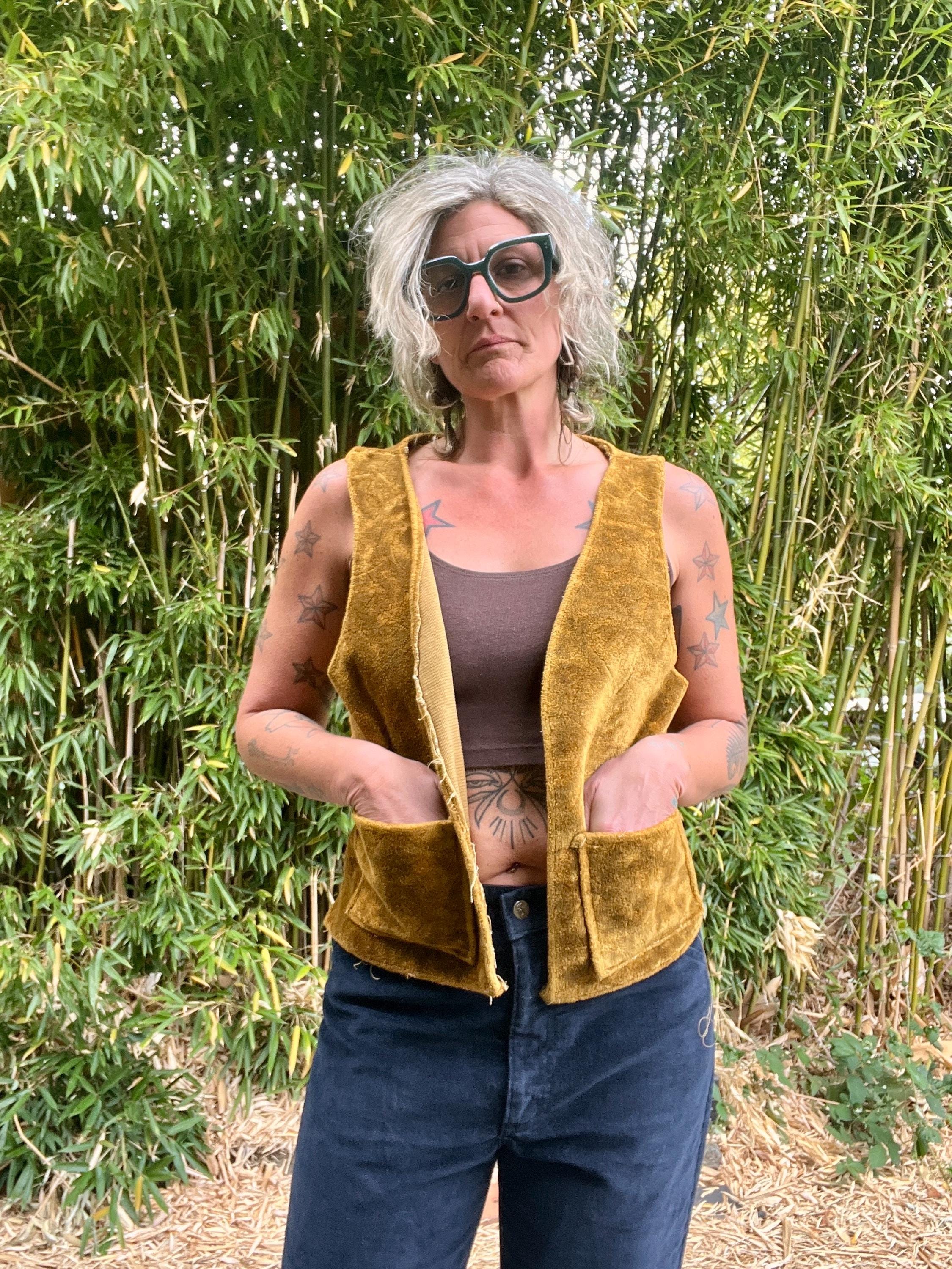 1960's/70's Vintage Handmade Velour Tapestry Mod/beatnik Vest