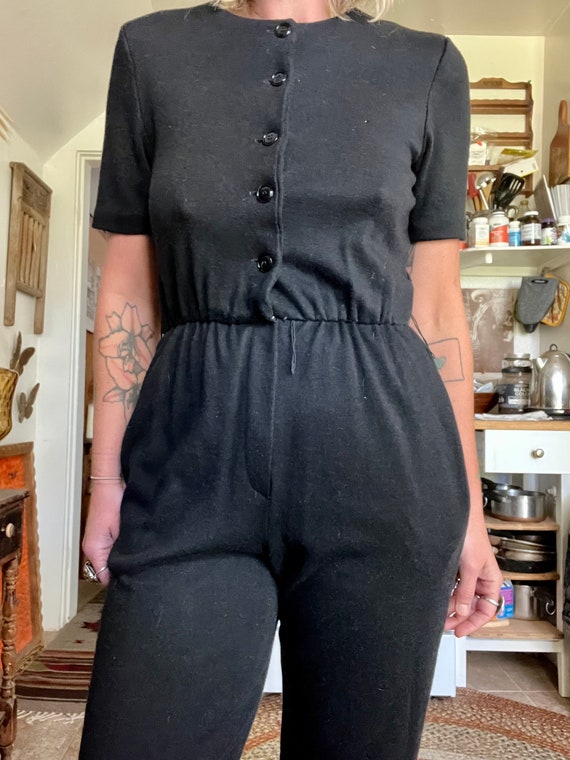 Rad 1980’s vintage black jumpsuit women’s size sm… - image 1