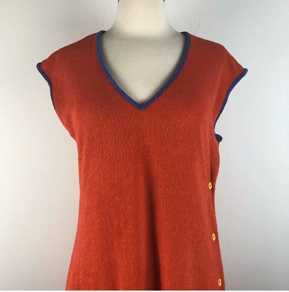 Cute vintage womens 1970's terry cloth dress. Size
