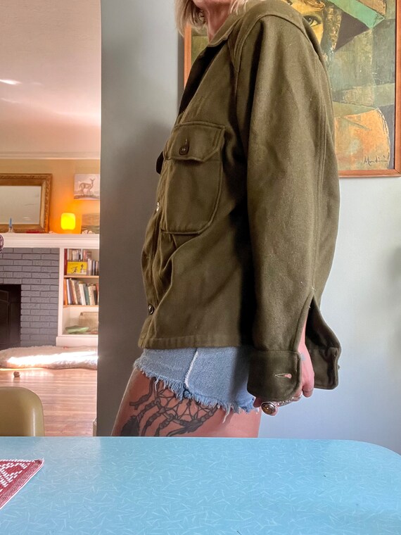 1970’s vintage wool military button up jacket mens si… Gem