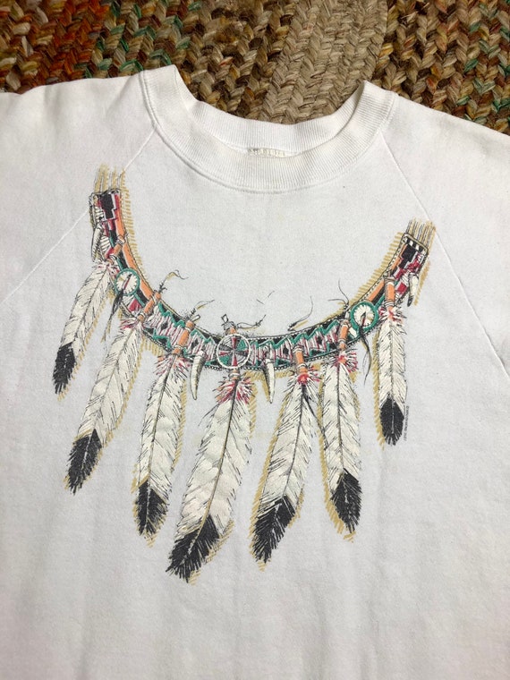 1990’s vintage glittery feather pullover sweatshi… - image 4