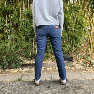 Misses Wranglers 1960’s/70’s vintage sanforized dark denim western jeans women’s size small ( 30 in waist ) image 9
