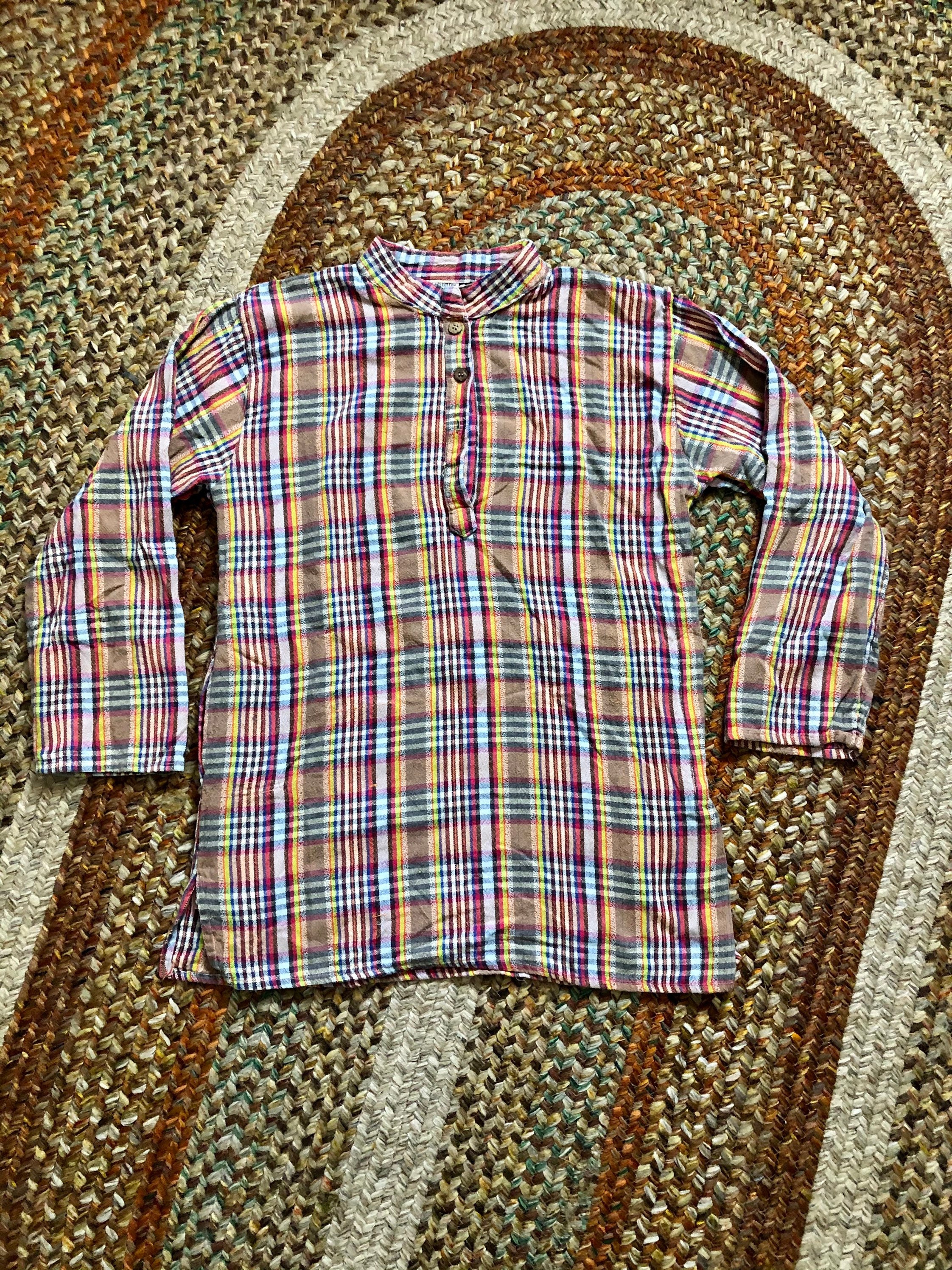 The 90\u2019s Vintage plaid hippie cotton shirt women\u2019s size large