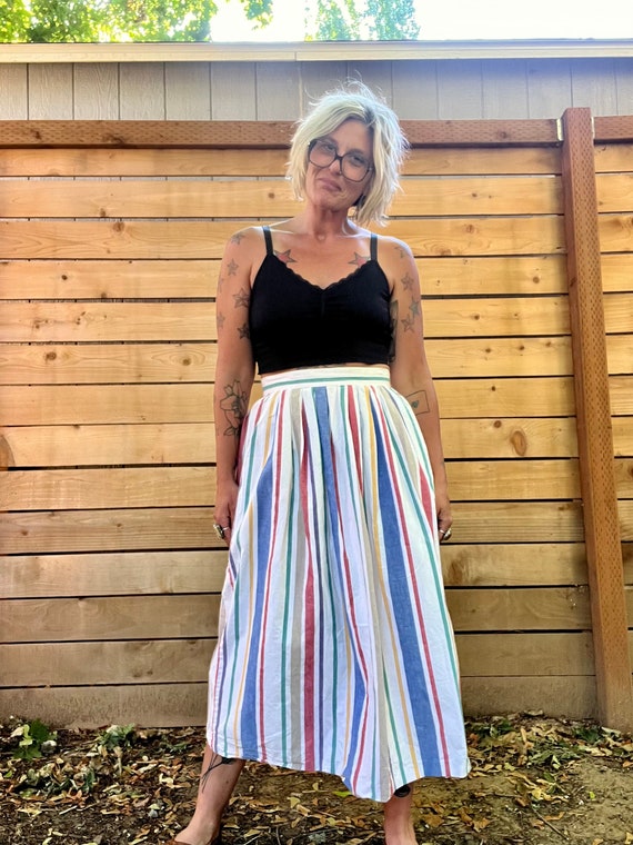 Adorable 1980’s Manor House striped cotton skirt w