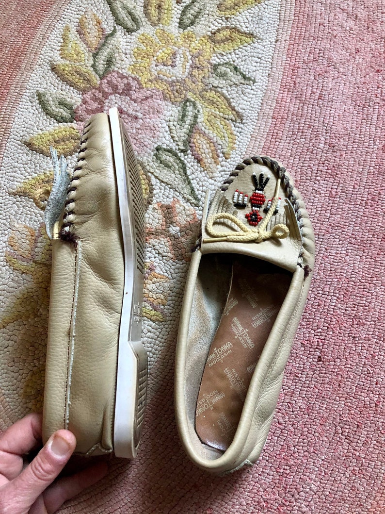 1980s vintage thunderbird Minnetonka moccasins womens size 8.5 image 3