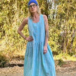 OP ocean pacific 1980’s vintage dropwaist jumper dress women’s size medium/large