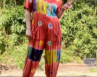Tie dye 1990’s First Class vintage jumpsuit women’s size medium