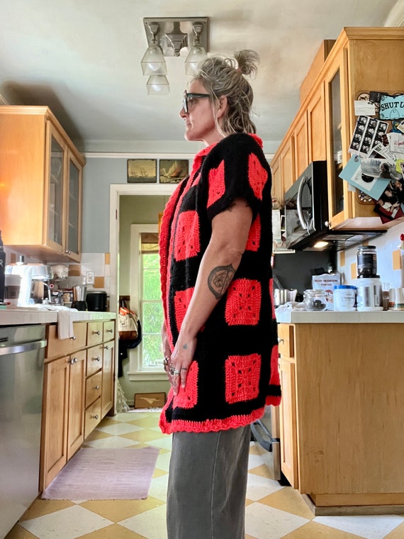 1970’s/80’s vintage upcycled patchwork granny squ… - image 7