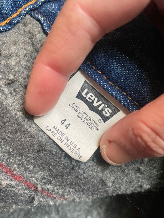 Vintage Blanket lined wool 1980’s Levi’s denim tr… - image 7