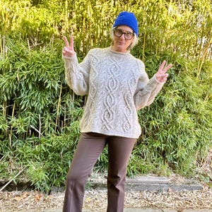 Acorn 1990’s vintage wool cable knit pullover sweater womens size M/L