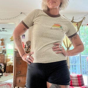 1980’s vintage Smokey Mountains Christian youth festival ringer T-shirt women’s size small