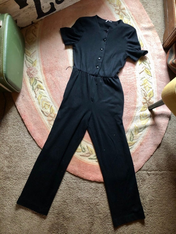 Rad 1980’s vintage black jumpsuit women’s size sm… - image 8