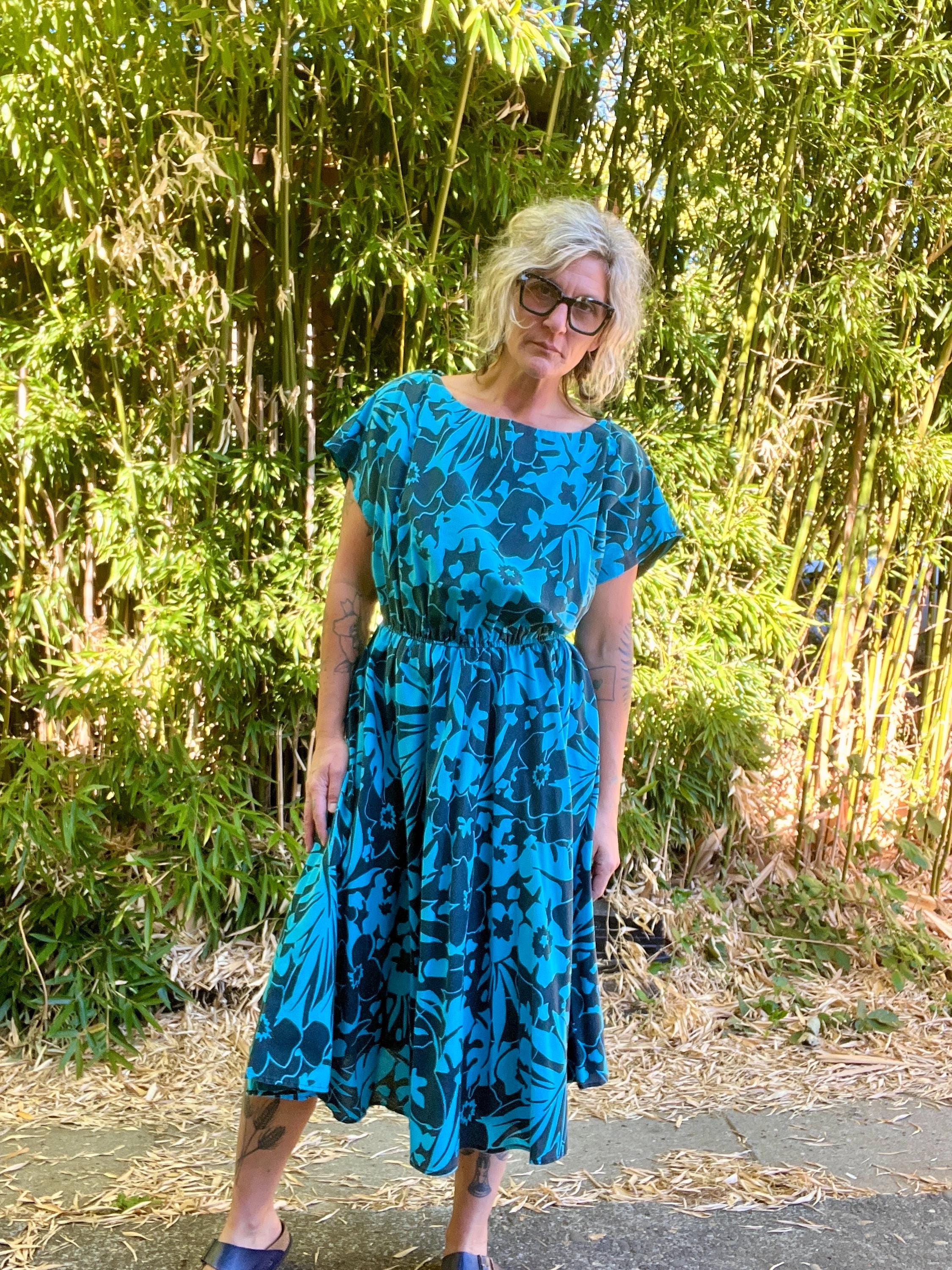 80s Floral Dress - Etsy
