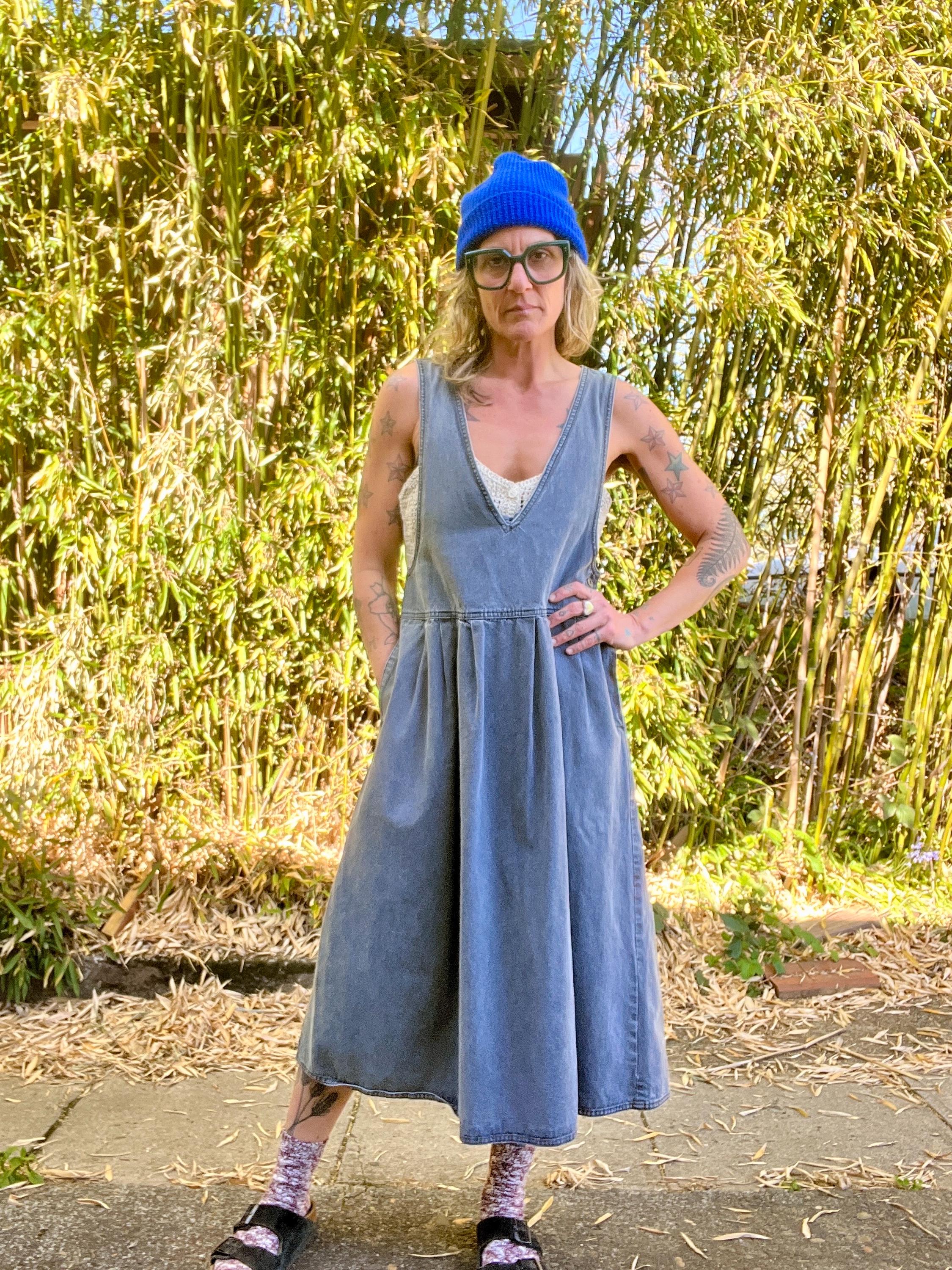 Woolrich 1980's/90's Vintage Denim Jumper Dress Women's Size Medium