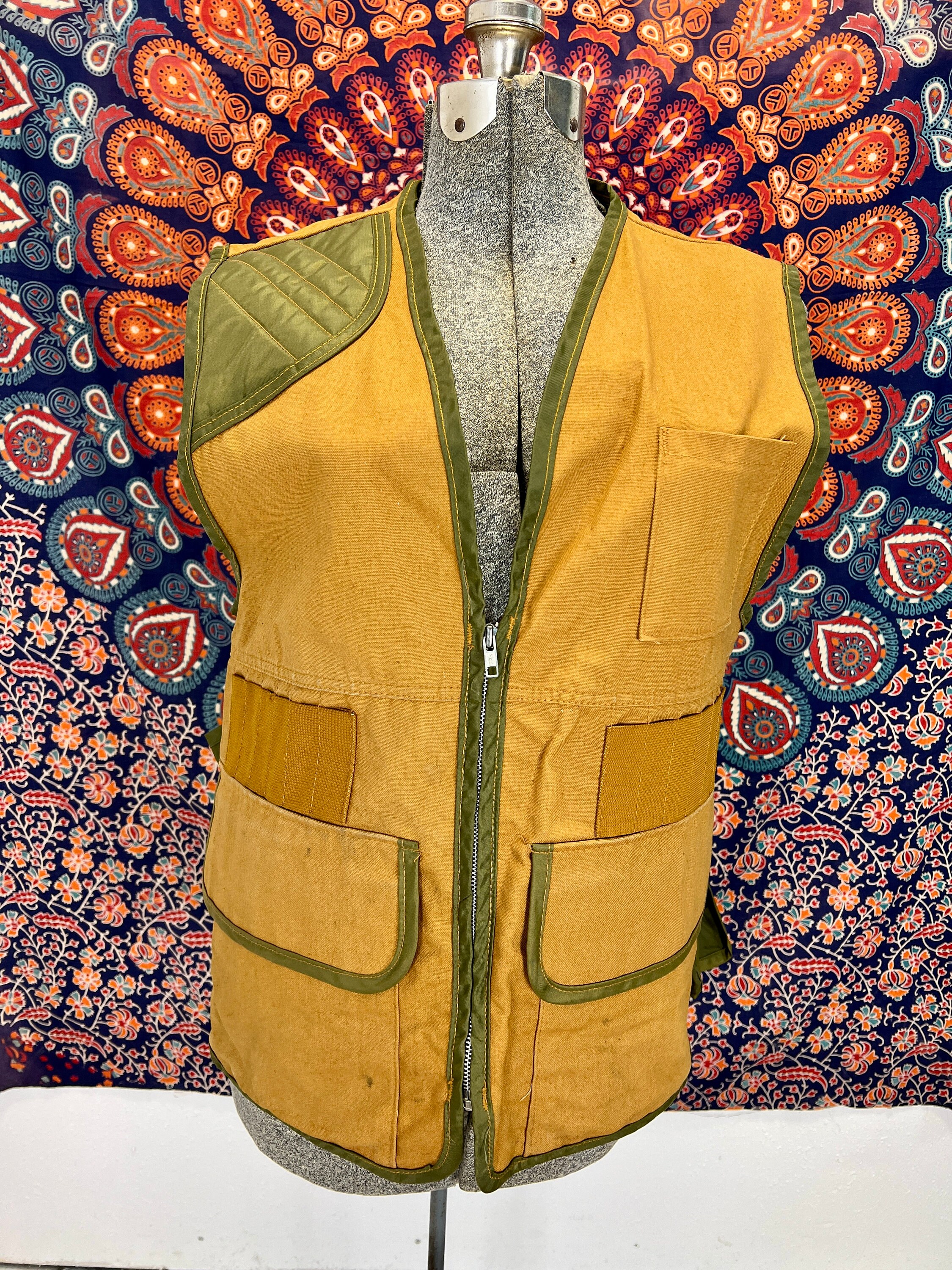 Vintage Saftbak Duck Hunting Canvas/cotton Zip up Vest Mens Vintage Saftbak Duck Hunting Canvas/cotton Zip up Vest Mens