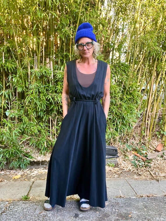 Outback Red 1990's vintage Black wool blend deep v tank western maxi dress women's size medium/large Outback Red 1990's vintage Black wool blend deep v tank western maxi dress women's size medium/large