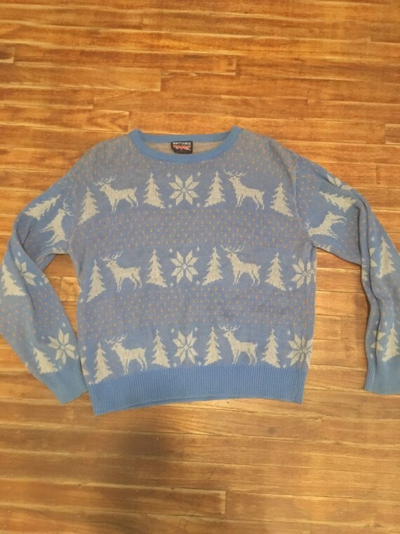 Vintage 1980’s snowflake deer print boho womens or