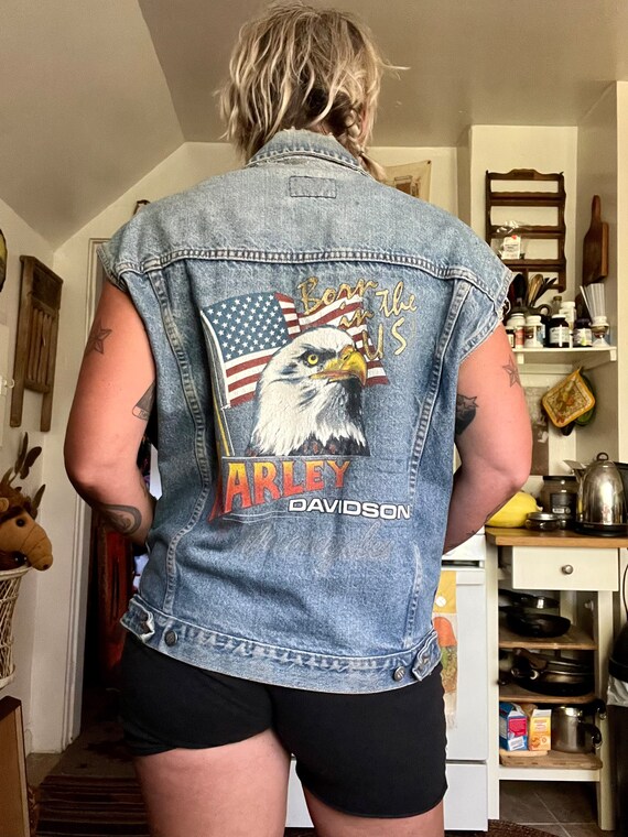 denim harley vest