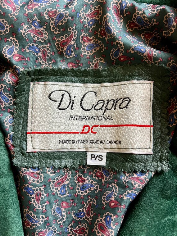 1980’s Di Capra green suede leather Canadian made jac… - Gem
