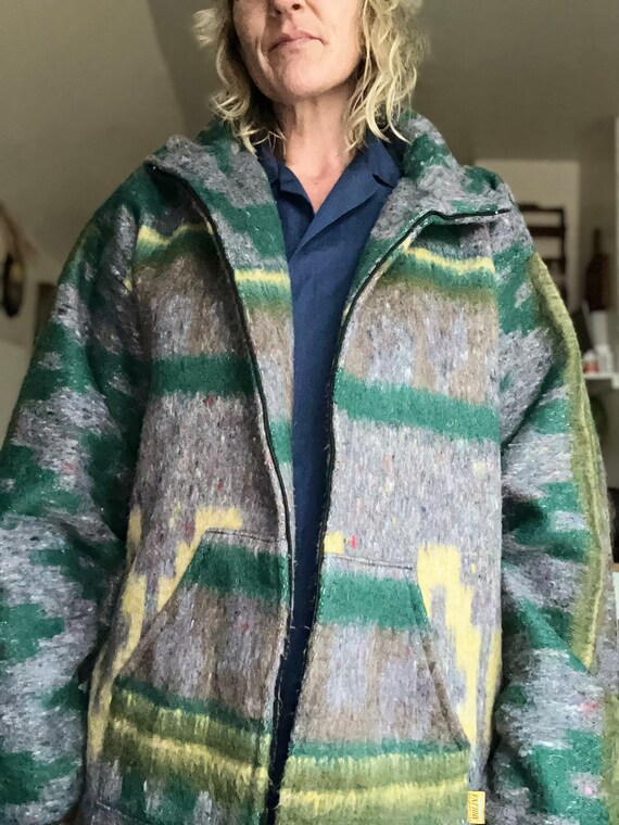Vintage 90’s India Molina Mexico blanket jacket g… - image 5