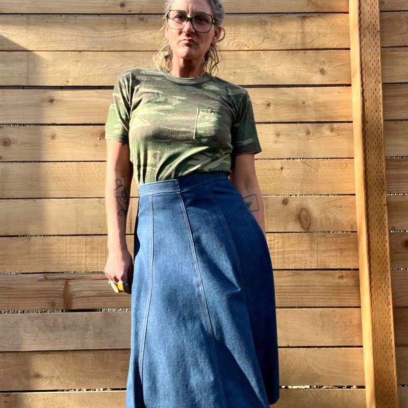 Vintage Denim Camisole & Skirt 2Pcs