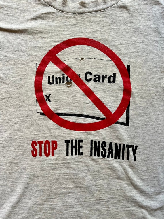 Amazing 1980’s stop the insanity anti union card … - image 2