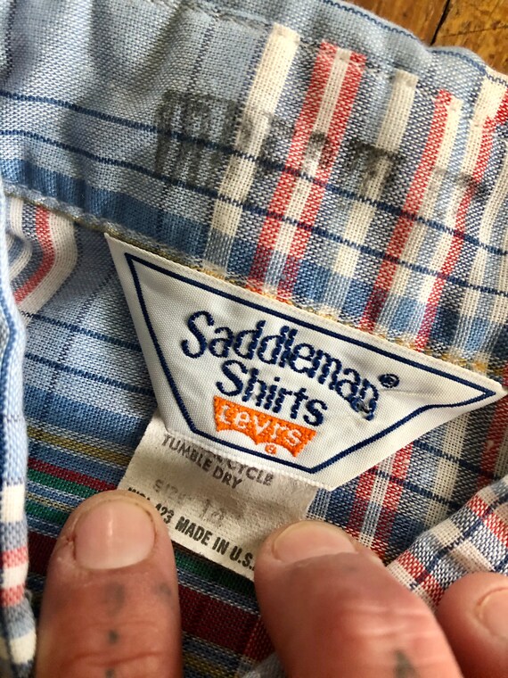 Saddleman shirts Levi’s 1980’s vintage plaid butt… - image 2