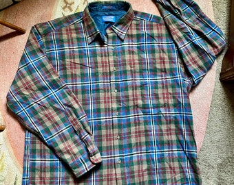 1980er vintage karierter Herren Woll-Strick-Strickpulli in Schurwolle