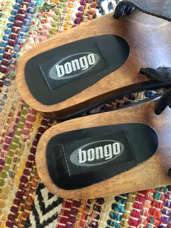 Y2K vintage wooden/leather Bongo clog slides. Wom… - image 8