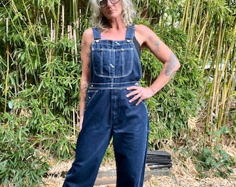 Sears Roebucks 1980's Vintage Navy Blue Utility Mechanic Coveralls