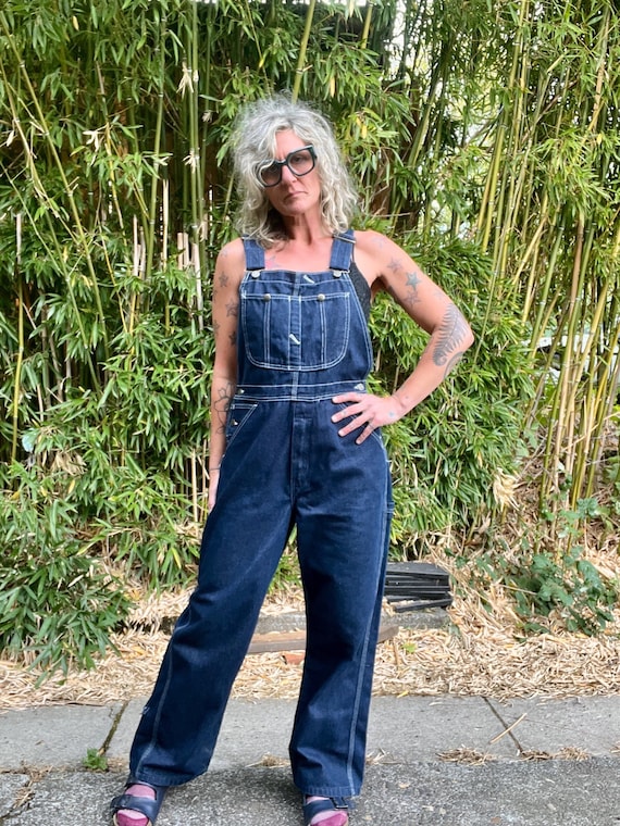 sears オーバーオール Sears Roebucks 1980's Vintage Dark Denim Overalls Men's or Women's