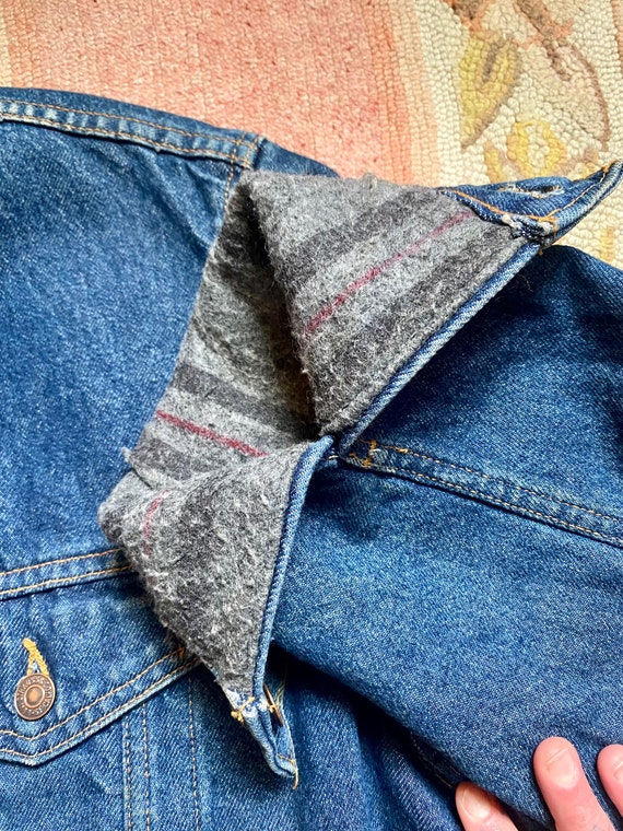 Vintage Blanket lined wool 1980’s Levi’s denim tr… - image 6