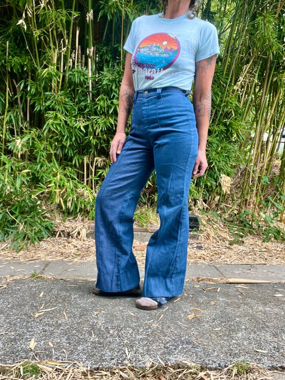MS LEE 1970’s vintage high waisted flared denim j… - image 3
