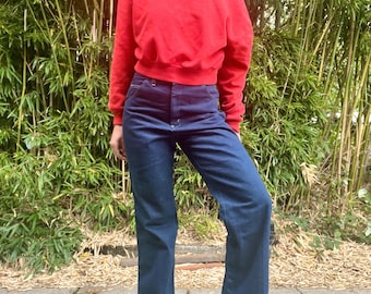 LEE 1980’s vintage dark denim light stretch women’s bootcut jeans size 32 in waist