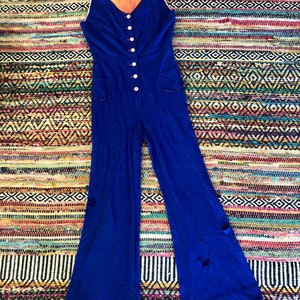 Thrashed 1960’s vintage disco flare jumpsuit women’s size 25 in waist xxsmall