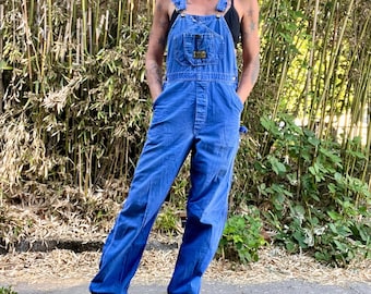 Macacão vintage DEECEE azul/pervinca dos anos 70, tamanho pequeno/médio masculino ou feminino.