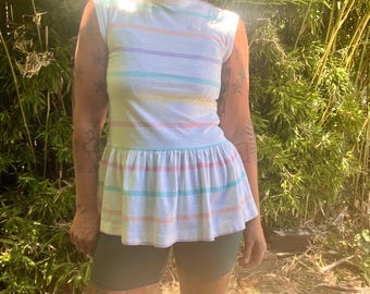 Esprit 1980’s vintage striped tiered tunic women’s size small