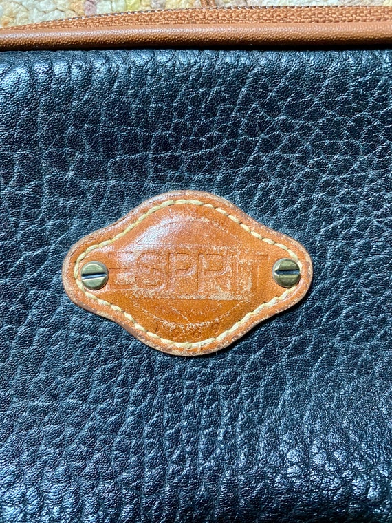 Esprit vintage 1980’s brown and black leather pur… - image 4